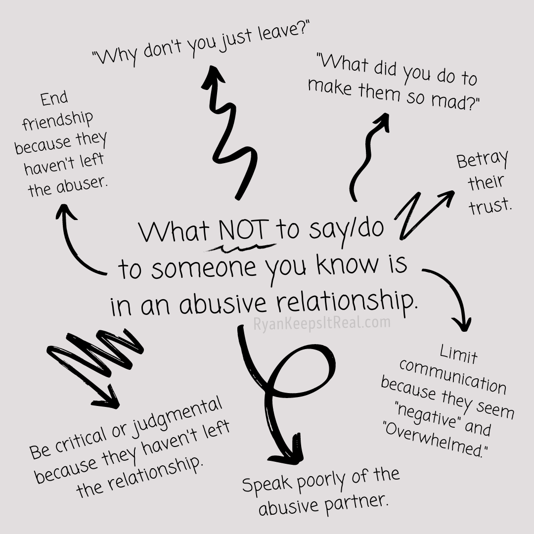 What NOT to say to someone in an abusive relationship... try this instead!